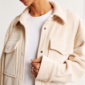 abercrombie cream corduroy jacket - size small